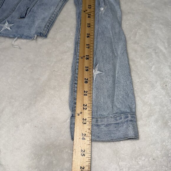 Women’s Pistola Denim Jean Jacket  Embroidered Stars Size Large - Picture 5 of 7